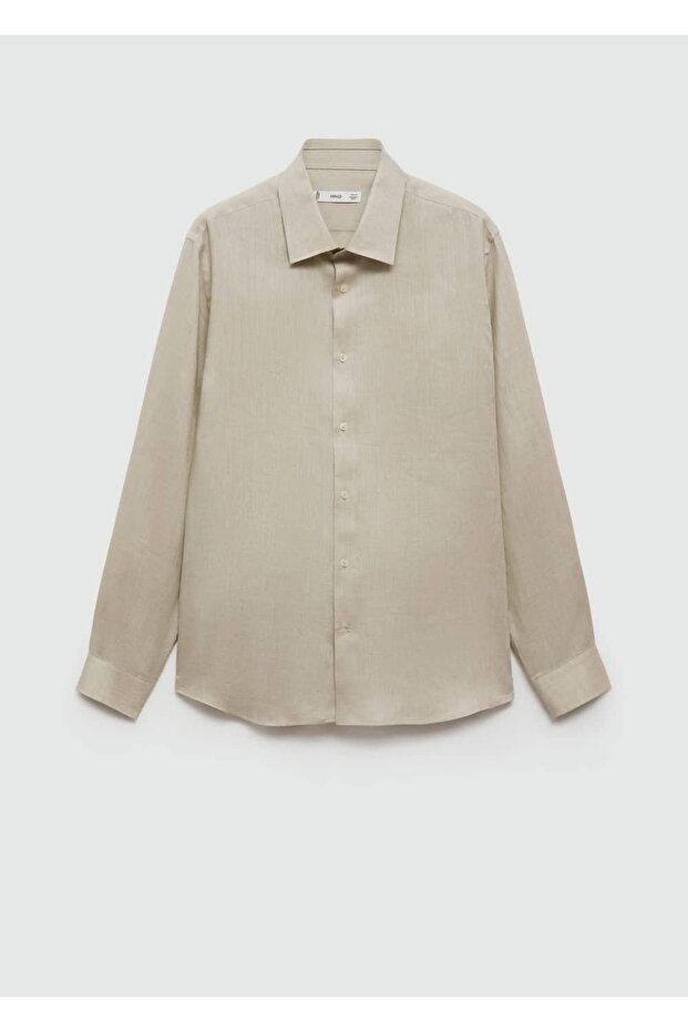 %100 keten regular kesim gömlek - 3