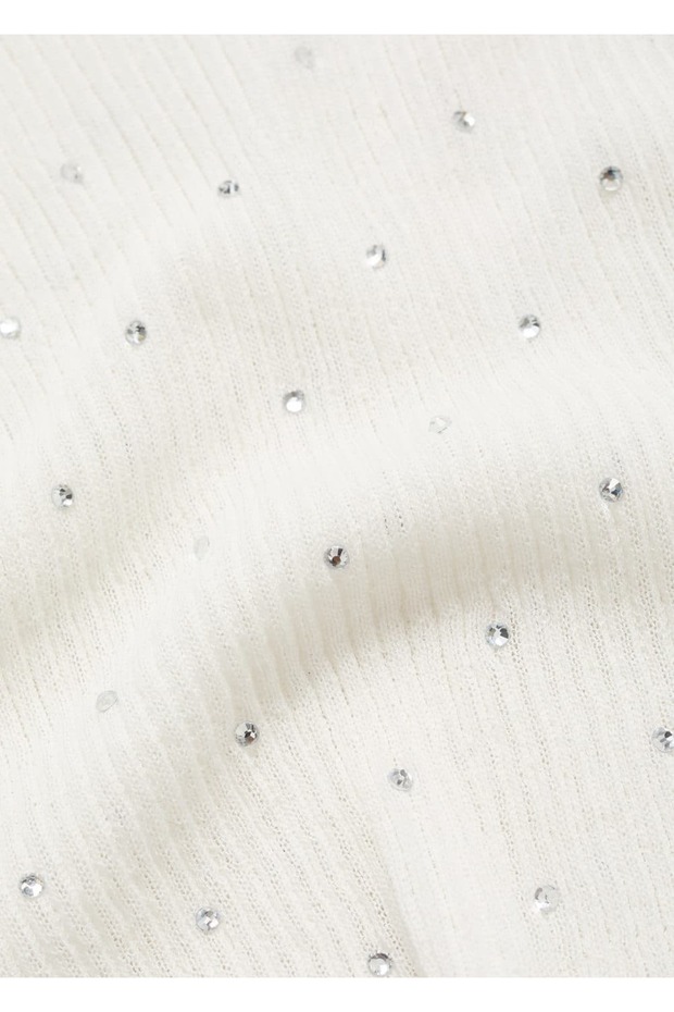 Kordelzugpullover mit Strassdetails - 6