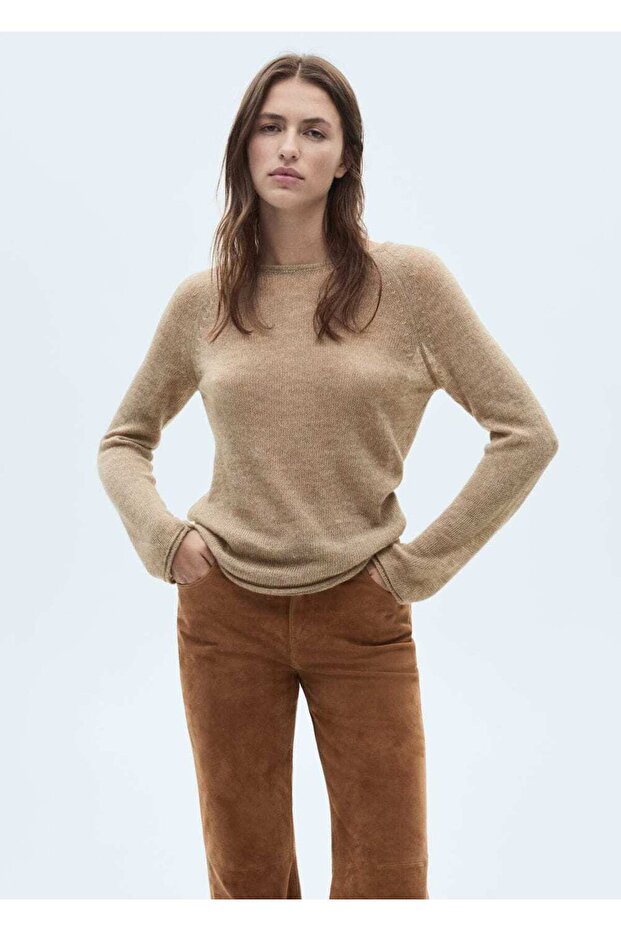 Yuvarlak yaka triko kazak - 1