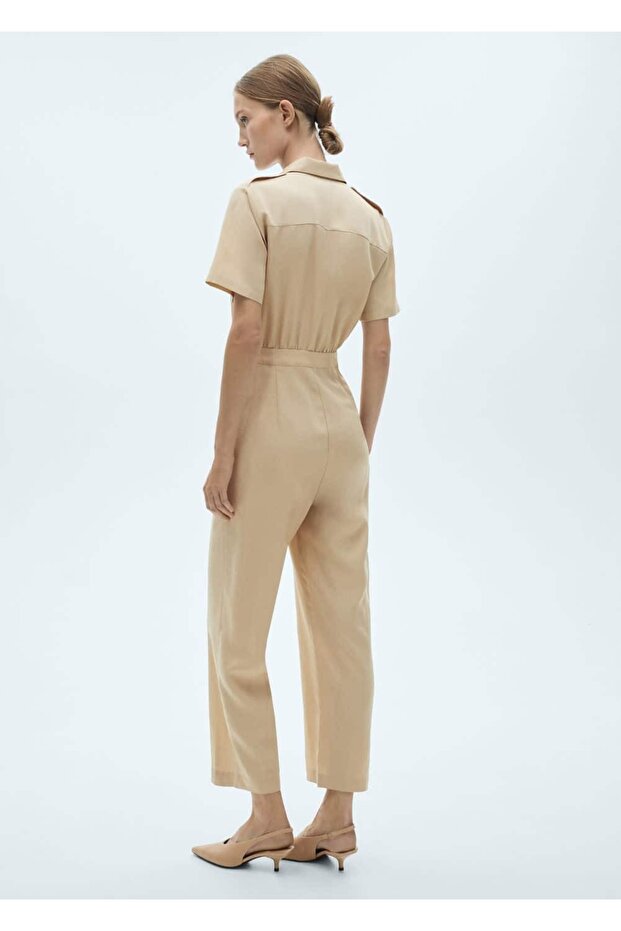 Lyocell gömlek yaka tulum - 4