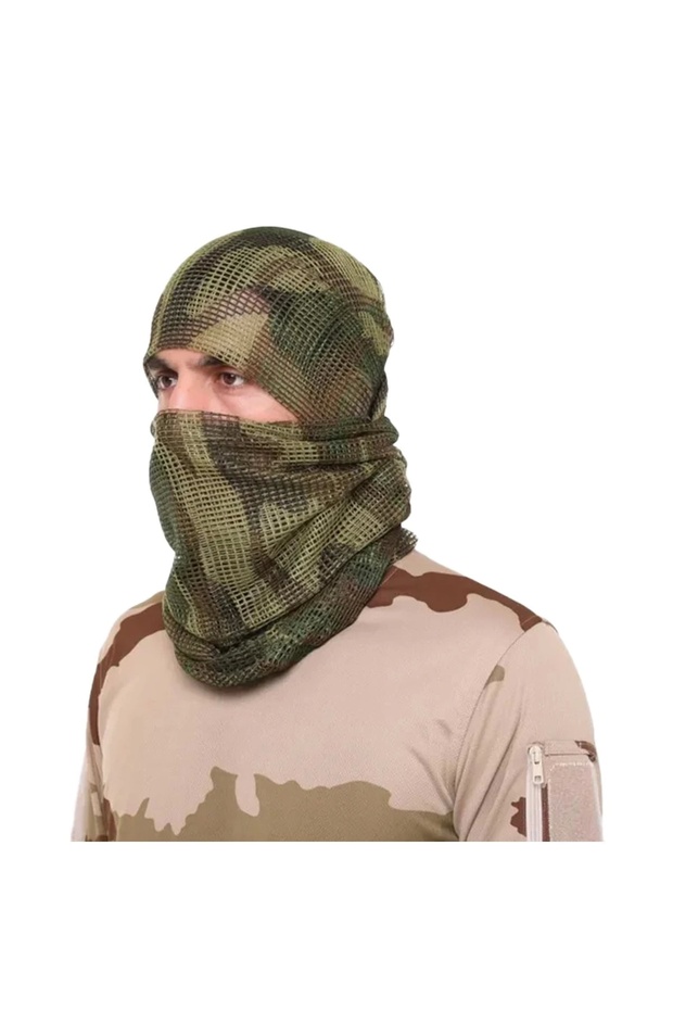 Askeri Kamuflaj Kare Fileli Askeri Şal, Fileli Puşi, Gizlenme Ağı Tactical File Fular - 3