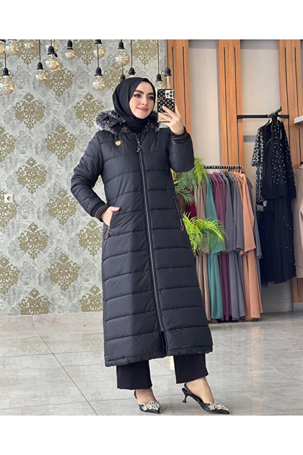 Efnan Quilted Full Length Coat
