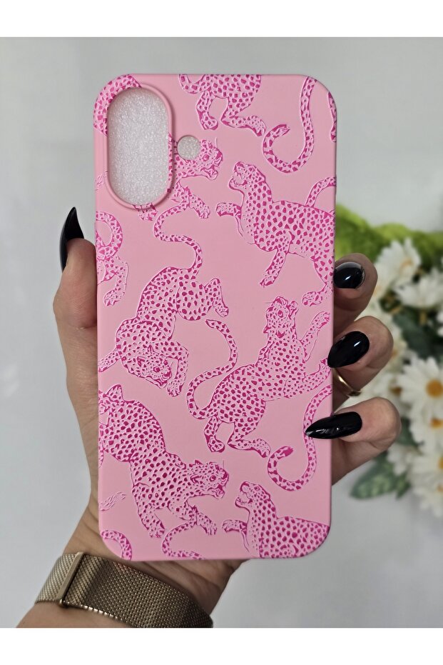 حافظة هاتف آيفون 16 بلس متوافقة مع طباعة الفهد من الداخل - 1