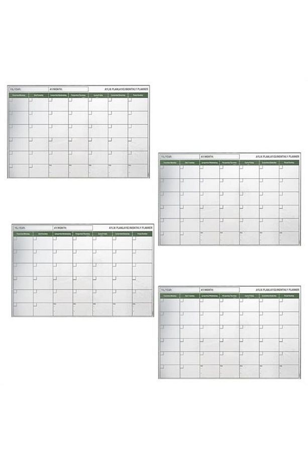 Manyetik Yapışkanlı Bir Aylık Program Planlayıcı Takvim 85x56 cm (4401) - 5