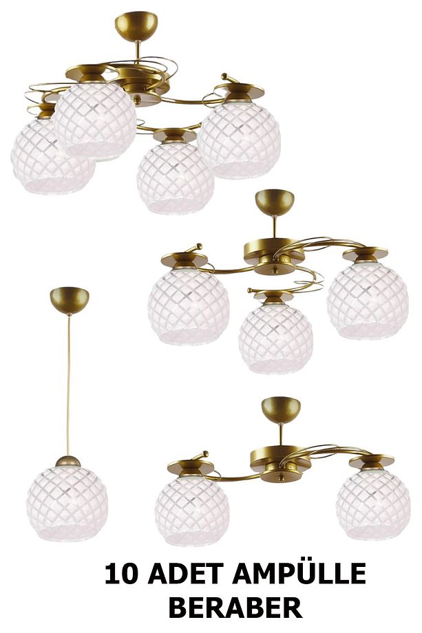 AMPÜL DAHİL MODERN İLAY AVİZE SETİ SALON YATAK ODASI MUTFAK GİRİŞ 2Lİ 3LÜ TEKLİ AVİZE - 1