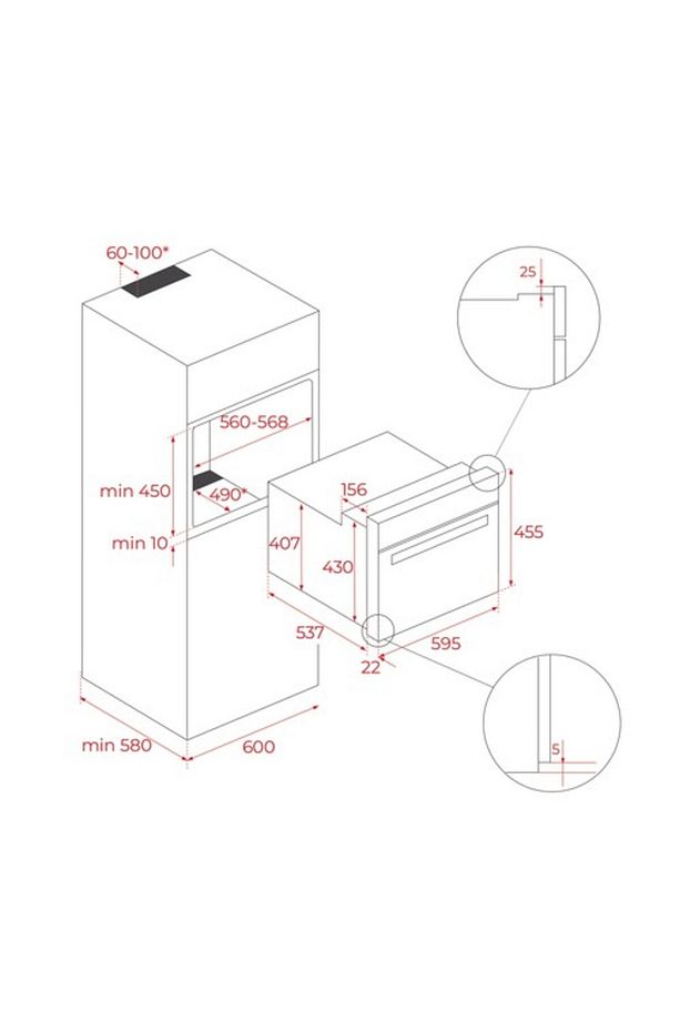 - Mlc 844 -ankastre Multifonksiyonel Mikrodalgalı Turbo Kompakt Fırın-siyah Cam-45 Lt-40584400 - 2