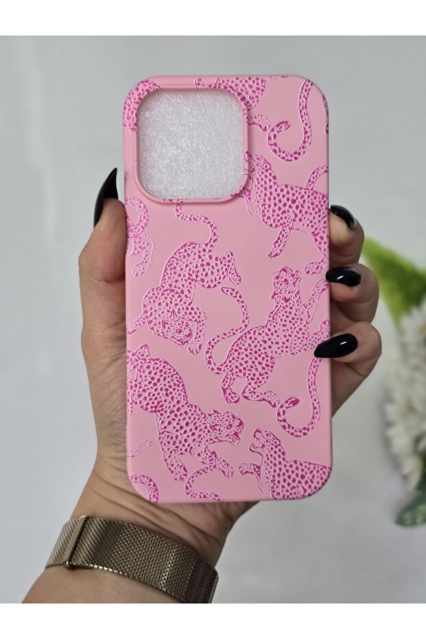 iPhone 16 Pro Compatible Velvet Launch Leopard Printed Case - 2