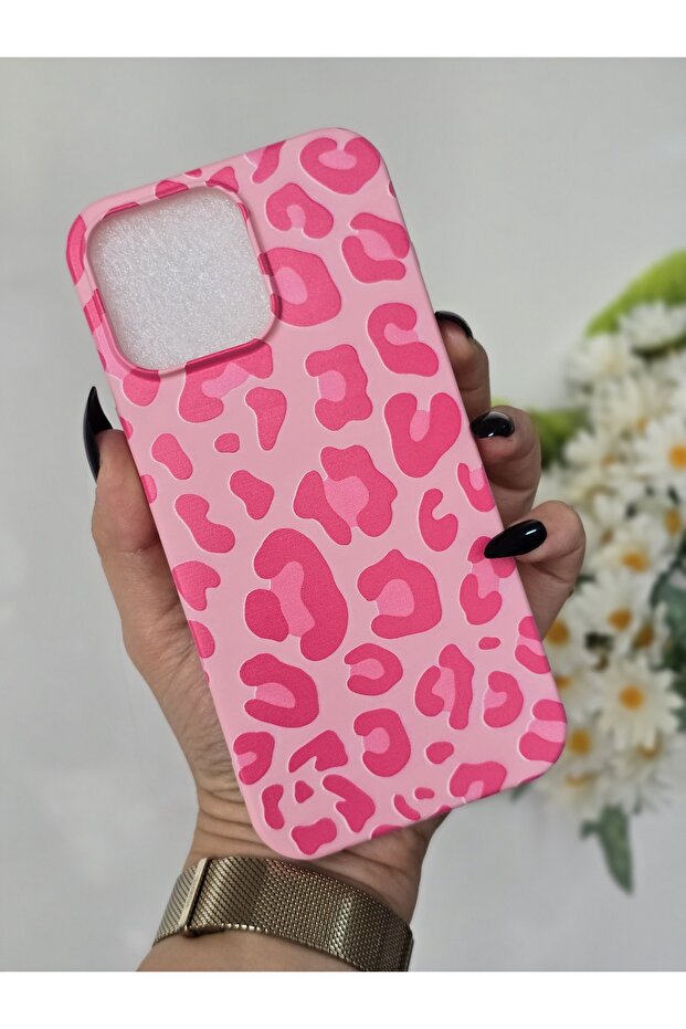 حافظة هاتف آيفون 16 بروماكس مخملية متوافقة مع طباعة الفهد - 2