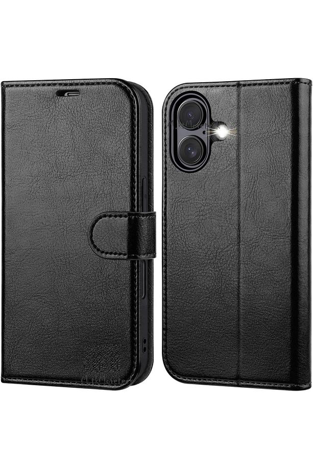 İphone 16 Plus Kılıf 360 Tam Kaplar Deri Dokulu Kapaklı Cüzdanlı Kartlıklı Standlı Kartvizitli Kapak - 1