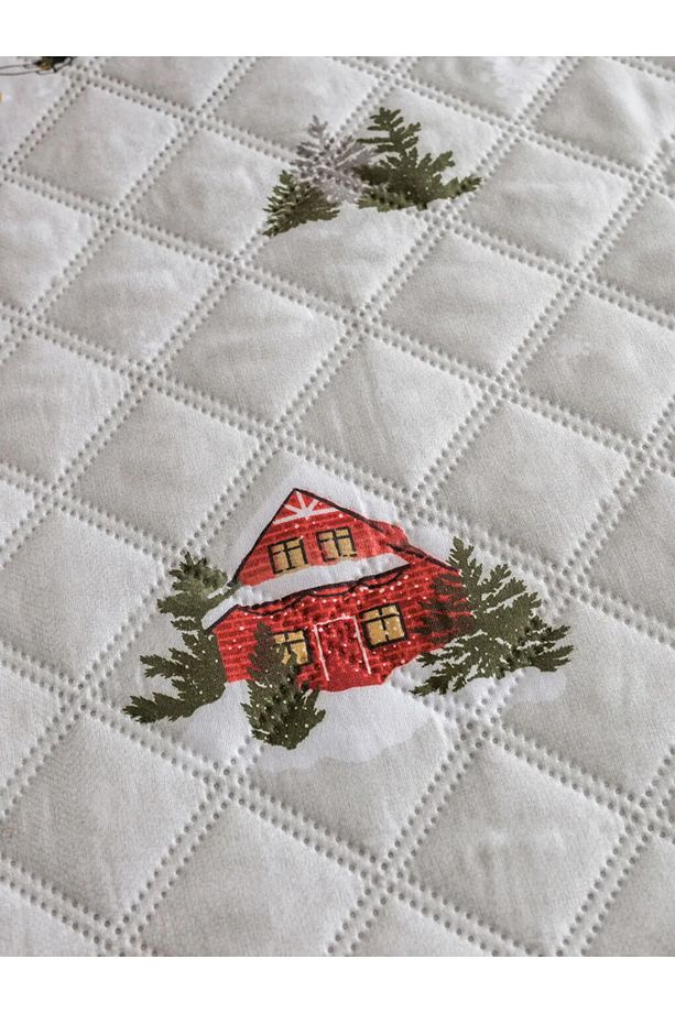 LCW HOME Karışık Baskılı Yılbaşı Temalı Çift Kiişilik Yatak Örtüsü 200x220 Cm - 3