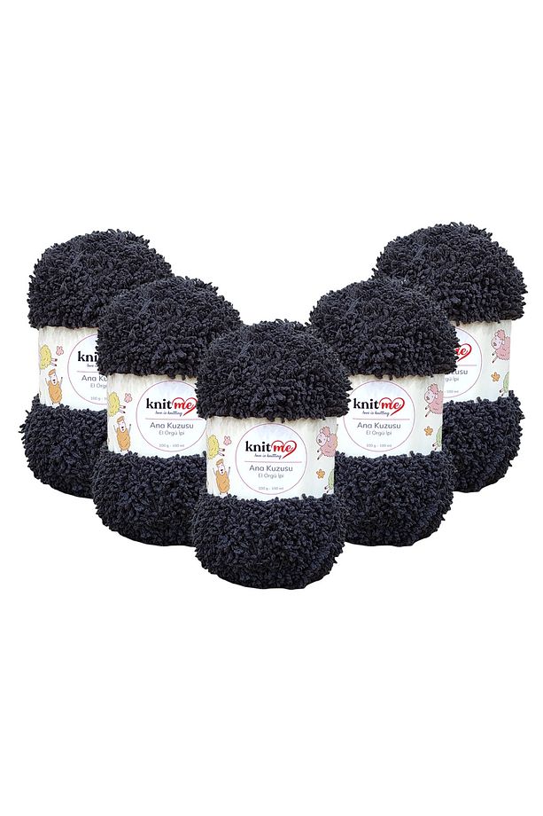 5 Adet Knit Me Ana Kuzusu Battaniye Hırka Kuzu El Örgü Ipi 100 Gr. 100 Mt. - 1