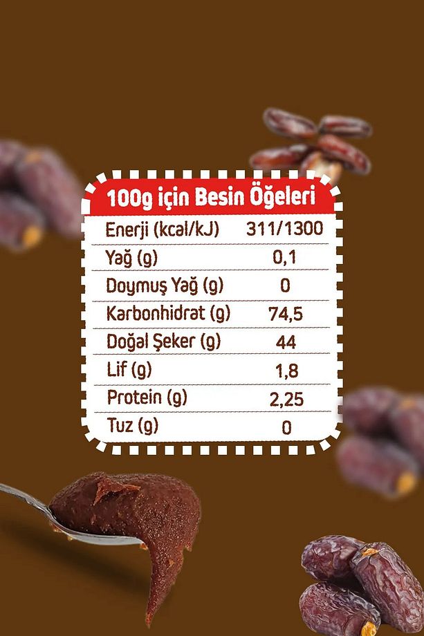 2'li Set Katkısız Doğal %100 Sade Hurma Ezmesi %100 Hurma Dolgusu 2KG Hurma Püresi 2 Adet - 5