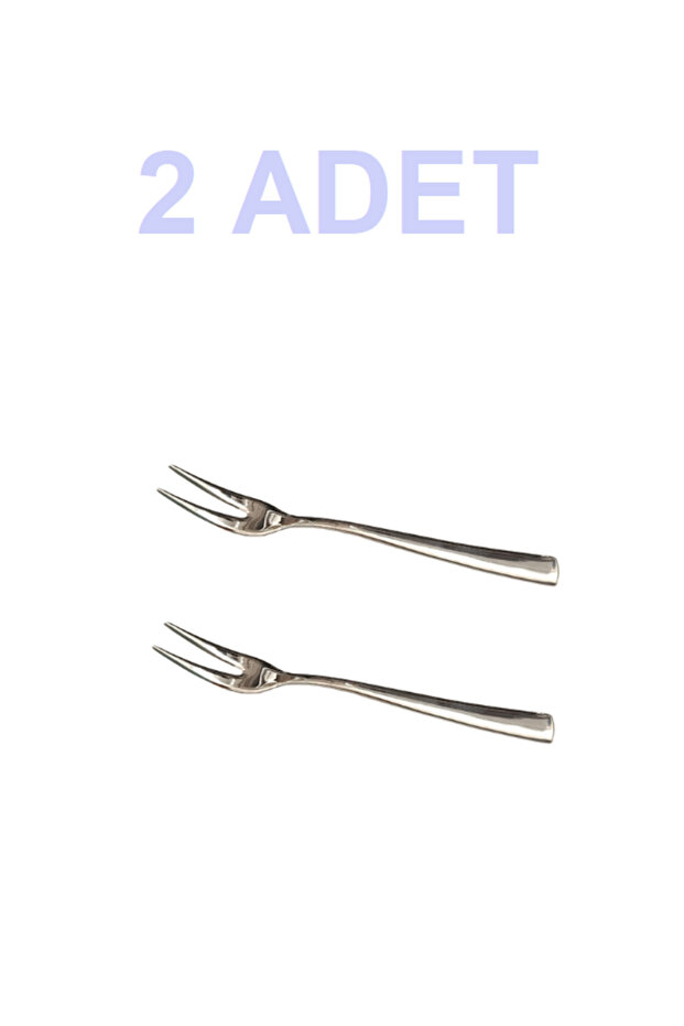 2 Adet Deniz Fondü Çatalı Fondü Seti Çatalı Zeytin Limon Meyve Çikolata Çatalı Nehir 18-10 - 1