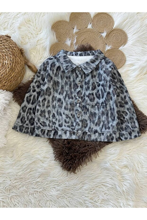Anthracite Leopard Buttoned Jacket - 2