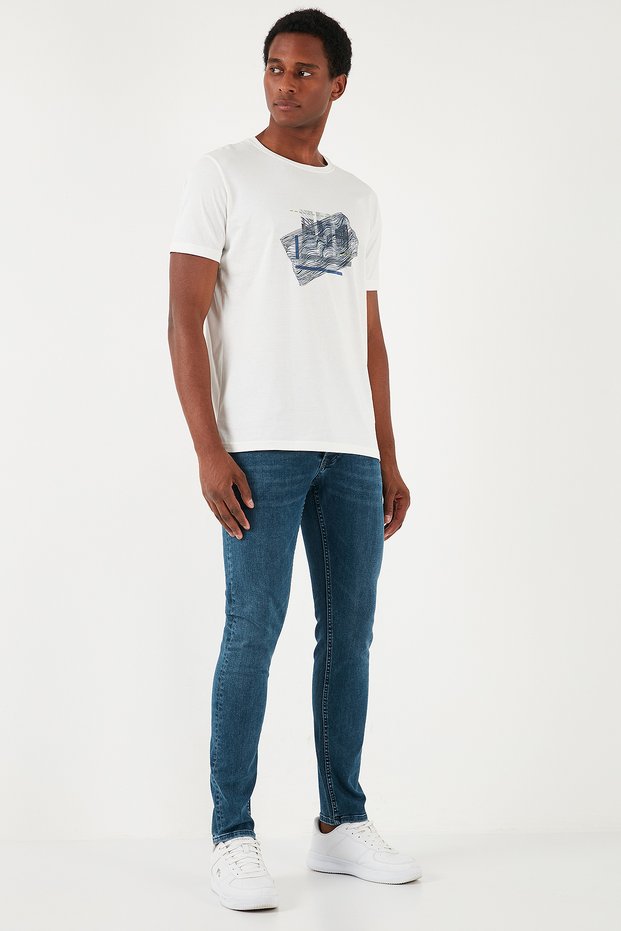 Men's Slim Fit Stretch Cotton Jeans - Skinny Leg Jeans 1131S12Naples