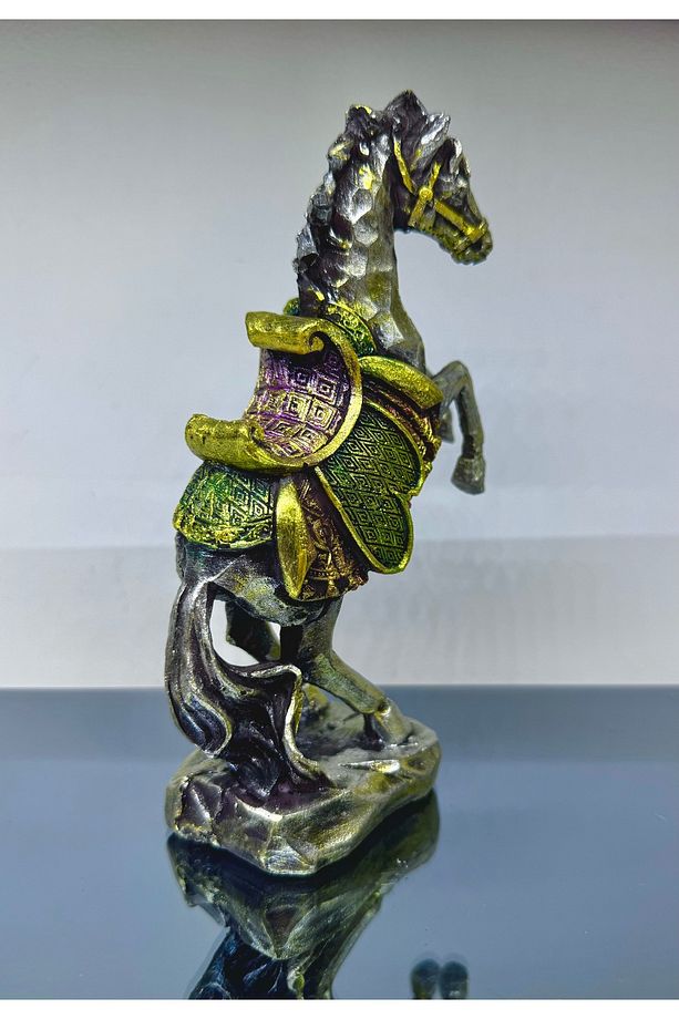Küçük Boy Şahlanan At Biblo Heykel Ev Ofis Dekor Vitrin Süsü (20*14CM) - 3