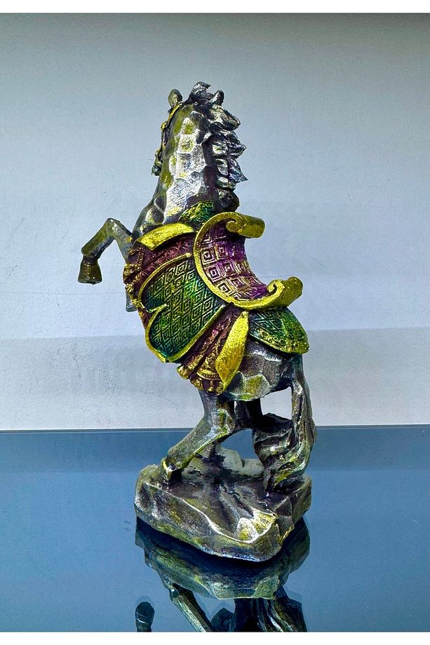Küçük Boy Şahlanan At Biblo Heykel Ev Ofis Dekor Vitrin Süsü (20*14CM) - 2