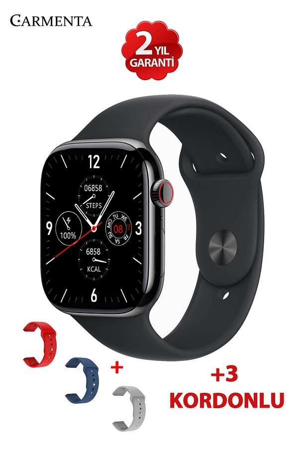 X8 Ultra Plus Akıllı Saat - 2 İnç, Tansiyon, Oksijen, Ateş, Nabız Ölçen Saat - İos ve Android Uyumlu - 1