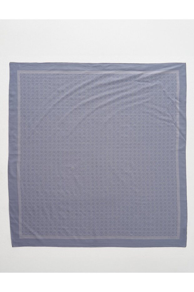 Pamuklu Monogram Eşarp Antrasit - 2