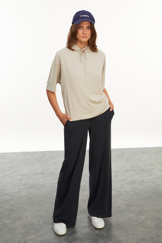 MODAL KARIŞIMLI OVERSIZE KAPÜŞONLU SWEATSHIRT - 2