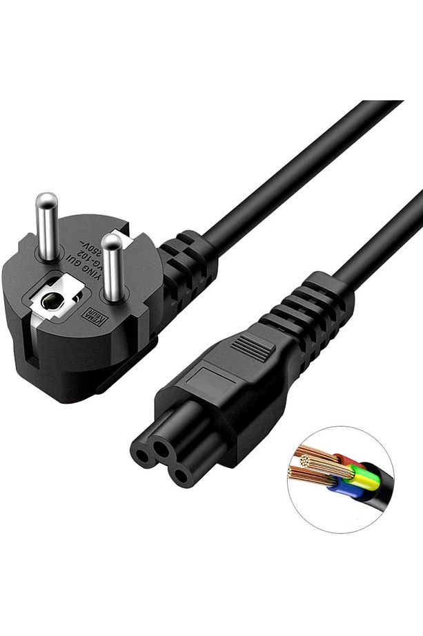 1.5 Metre Notebook Laptop Şarj Adaptörü 3lü Yonca 3 Pinli Dizüstü Bigisayar Power Güç Kablosu C5 - 4