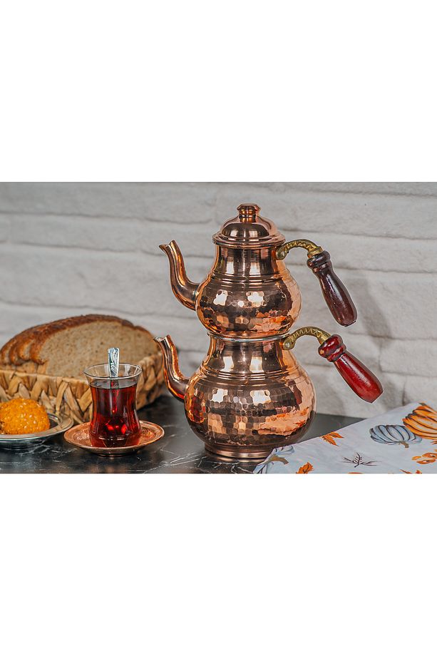 Küçük Çaydanlık Bakır Midi Çaydanlık 2 Kişilik - 3