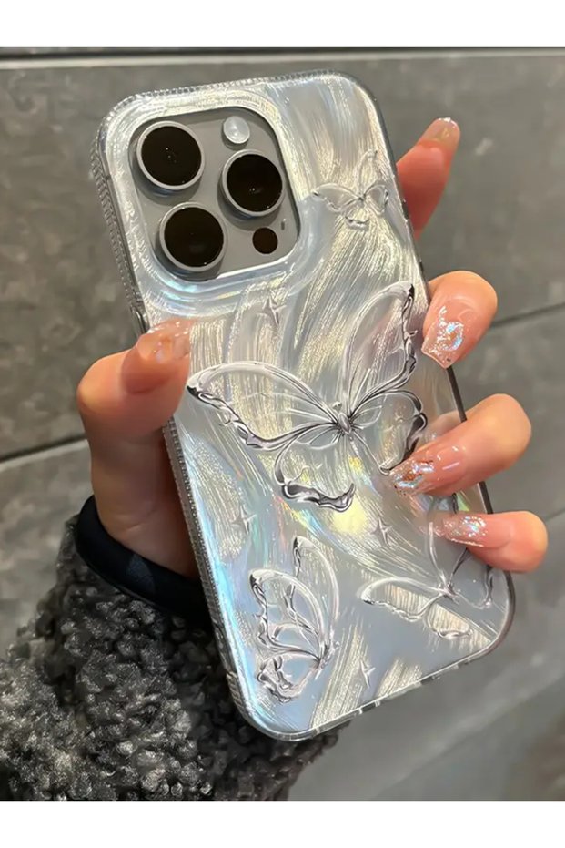 Apple iPhone 12 Pro Max Compatible Feathered Butterfly Hologram Case Shockproof Cover