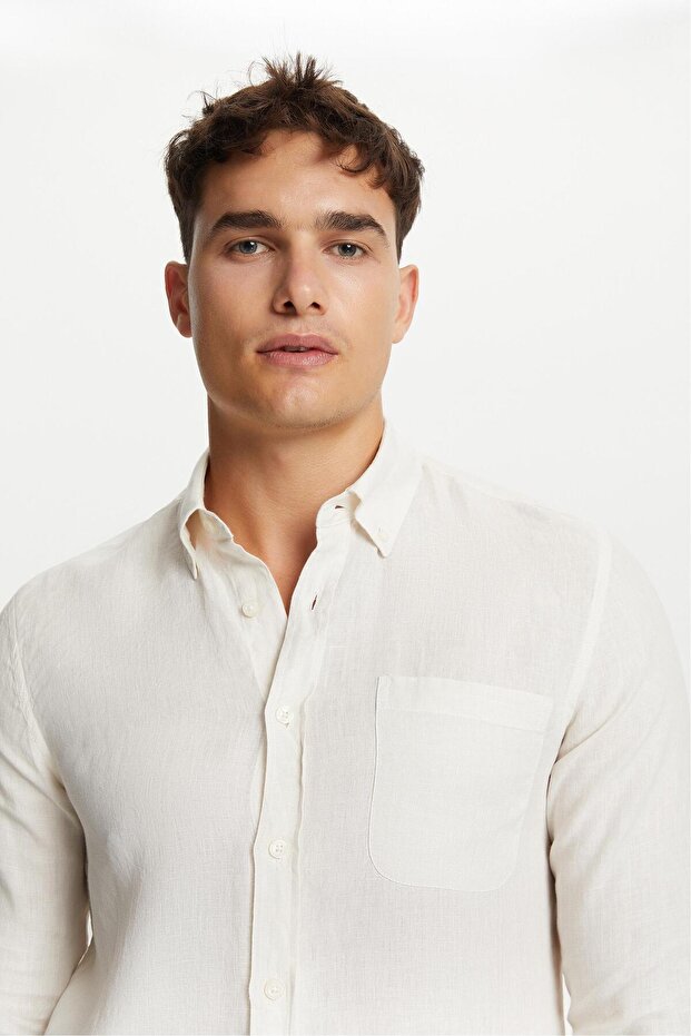 REGULAR FIT KETEN GÖMLEK - 2