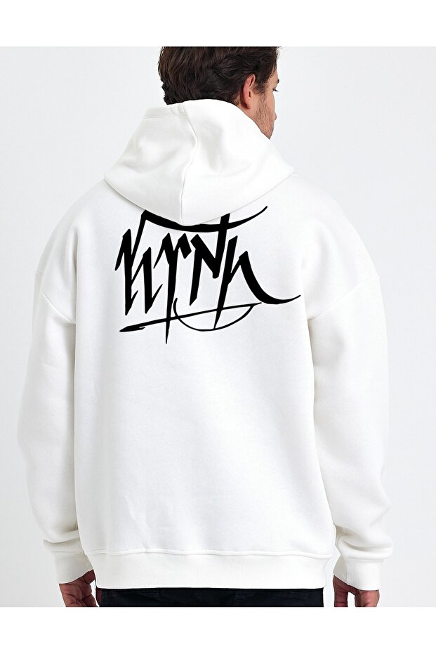Vek Oversize Turkish Printed Sweatshirt Hoodie Göktürk Alphabet