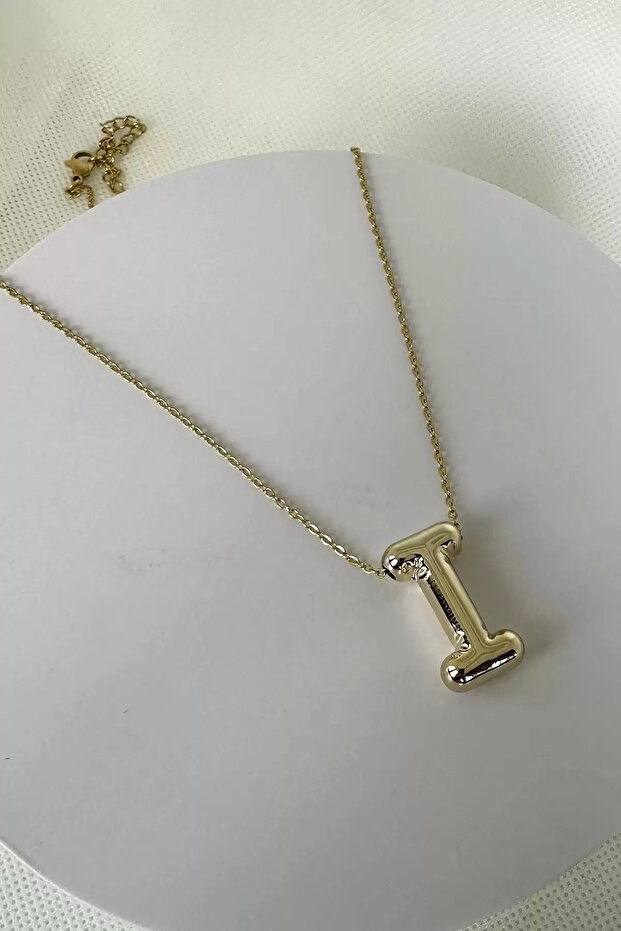 I Harfli Çelik Balon Kolye - 1