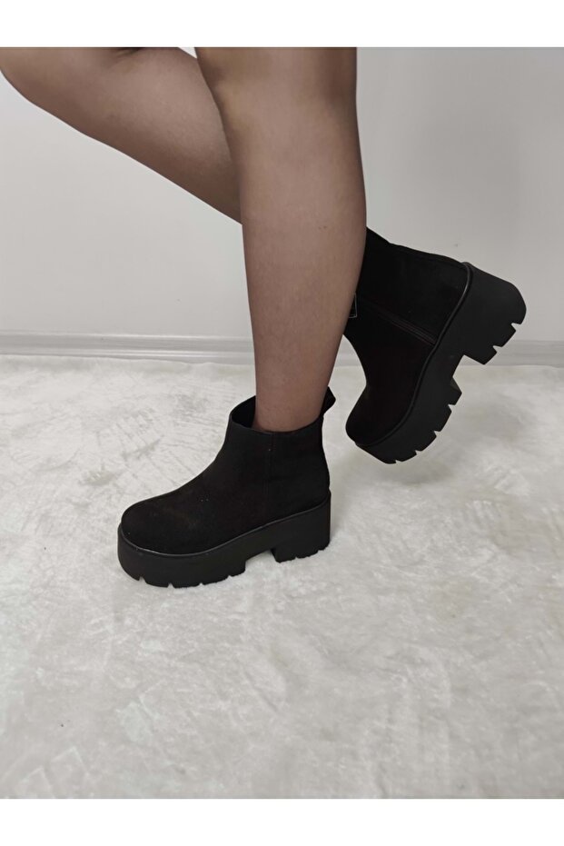 Gola Süet Platform Topuk Kısa Bot - 4