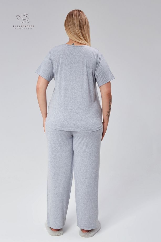 Kışlık Lüks Pijama Takımı Beli Lastikli Konfor Modeli Viskon Pamuklu Kadın Pijama Takım - 7