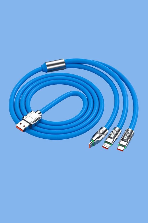Buffer®kutulu 3 Şarj Aleti 1 Arada Çinko Alaşım Hızlı Şarj Kablosu Mavi 3 In 1 - 5
