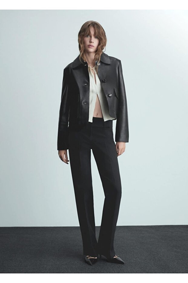 Low Waisted Flared Trousers - 2