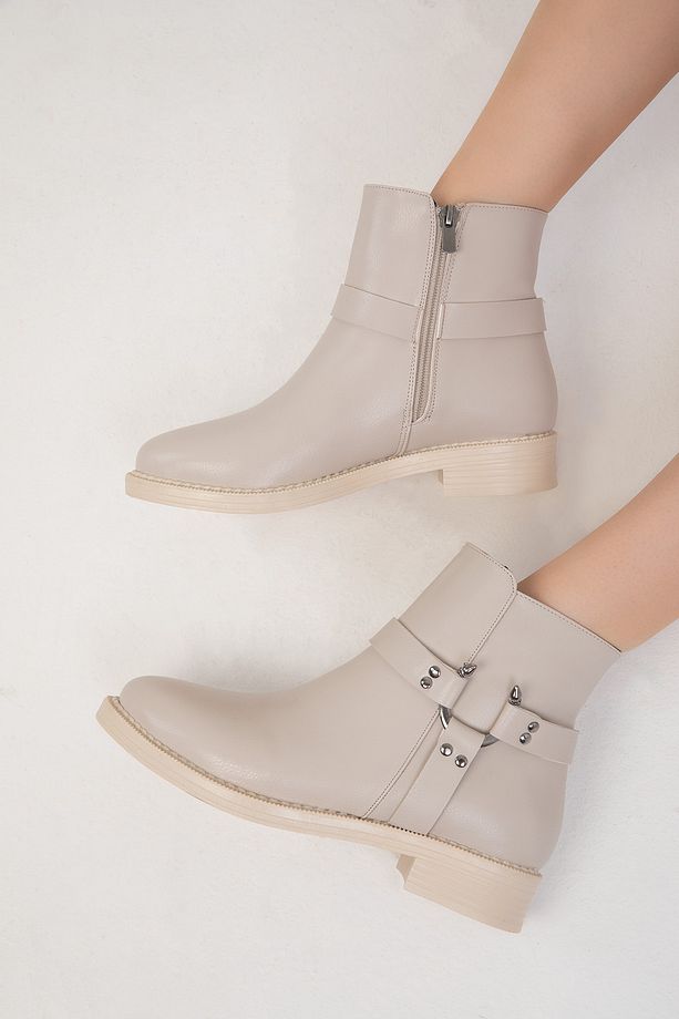 Bej Kadın Bot & Bootie 19796 - 5