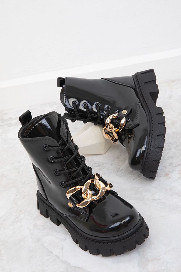Siyah Rugan Çocuk Bot & Bootie 19811 - 3