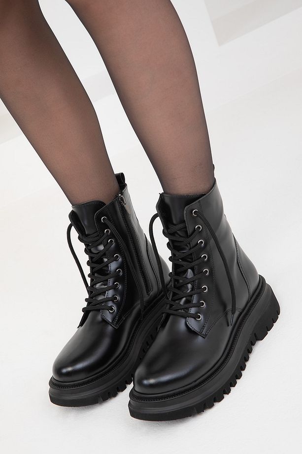 Siyah Açma Kadın Bot & Bootie 19848 - 2