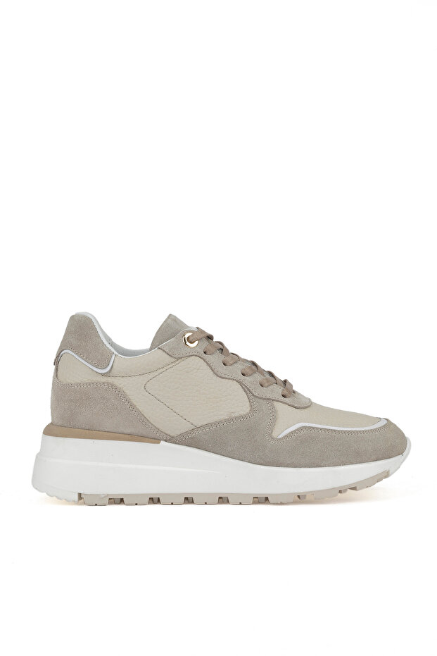 , Women's Genuine Leather Sneaker 1431000Z5831 Beige