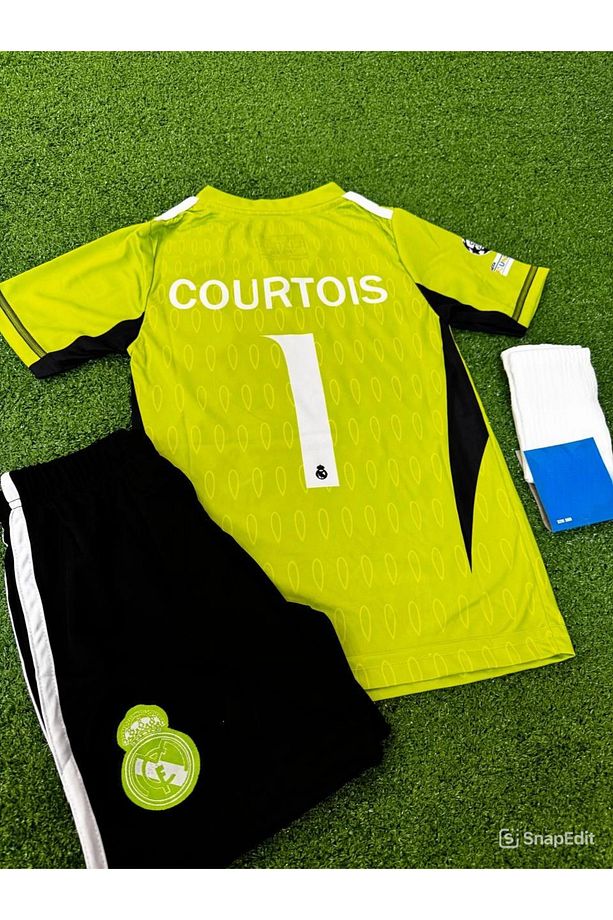 R€al Mædrid Courtois Kaleci Çocuk Forması (FORMA ŞORT ÇORAP) - 1