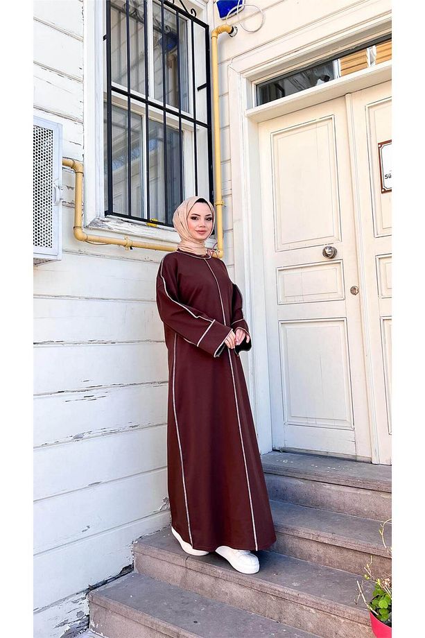 Mevlana Oversize Pamuklu Elbise - 71167.110 - Acı Kahve - 7