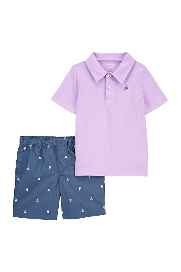 Erkek Bebek Şortlu Set - 1