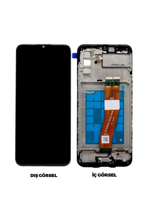شاشة LCD معاودة متوافقة مع هاتف Samsung Galaxy A02S من Teknonet + تعمل باللمس + شرائح - أسود