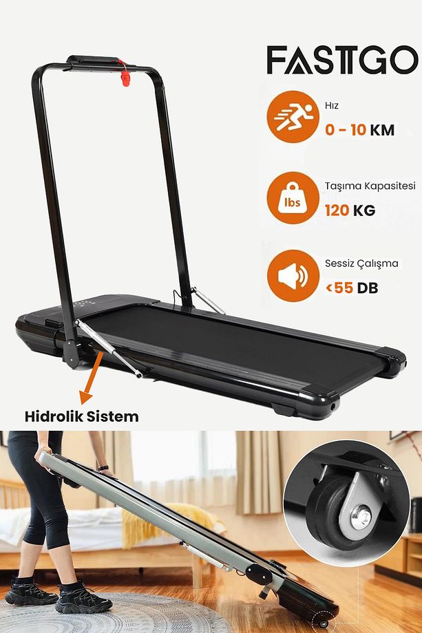 Uzaktan Kumandalı Yürüyüş Ve Koşu Bandı Katlanabilir Yüksek Performans Ev Tipi 10km Hız 120 Kg Q5l - 1