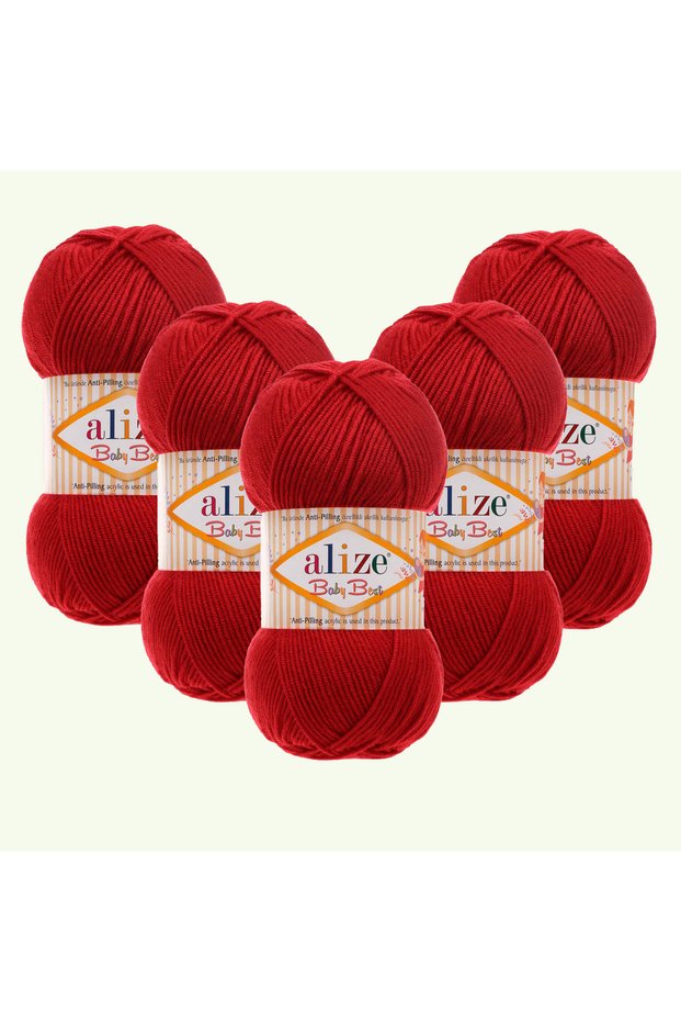 Baby Best 5 Pieces Baby Yarn 10% Bamboo Anti-Pilling 106 Dark Red