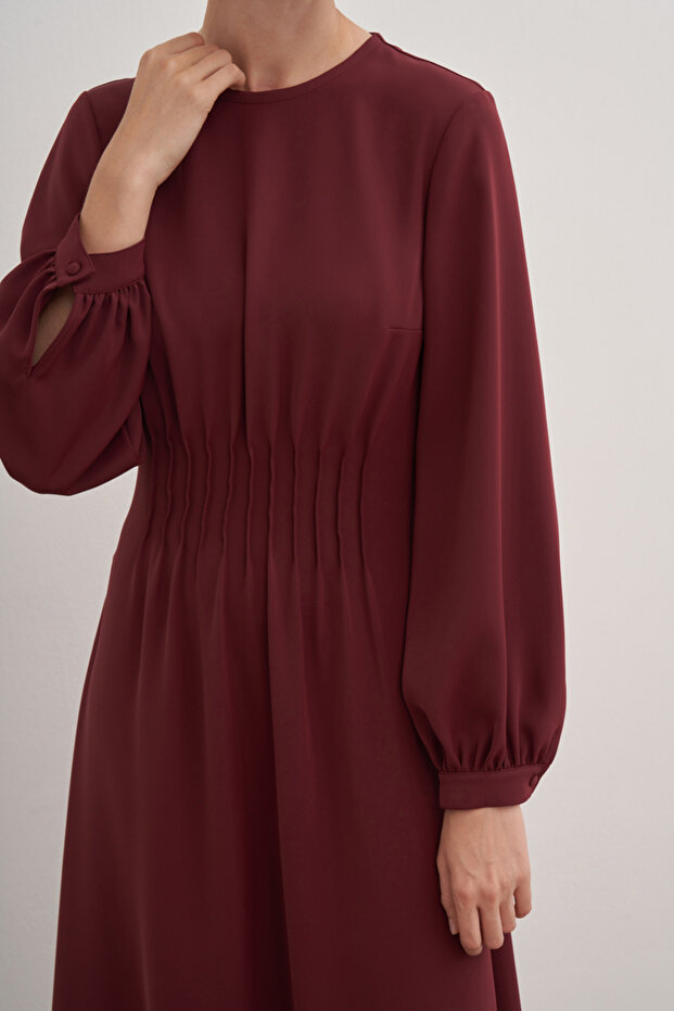 Pile Detaylı  Elbise - 4