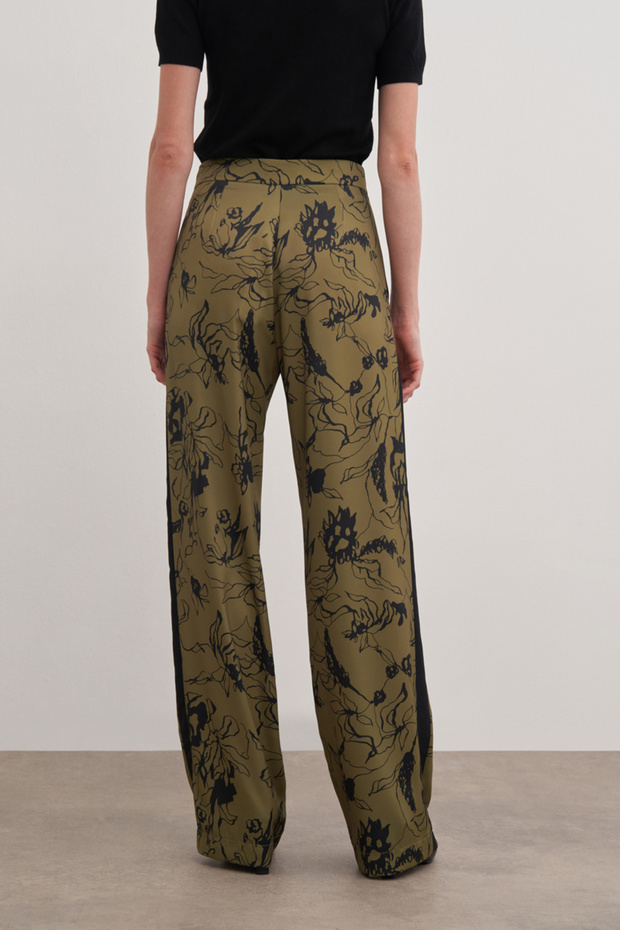 بنطلون بحزام منقوش - 5