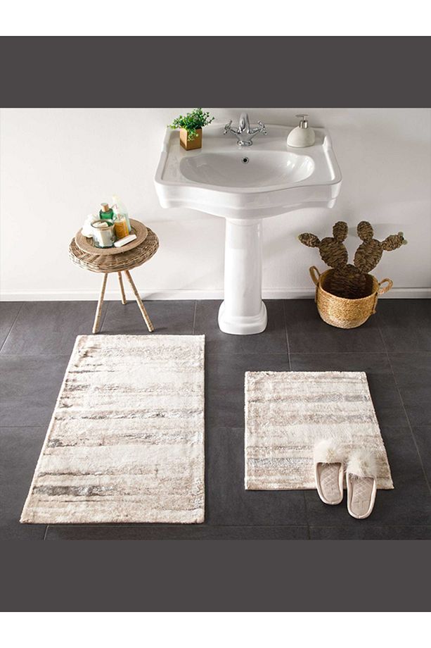 Banyo Paspas Takımı 2'li Pamuklu Classy Bej - 1