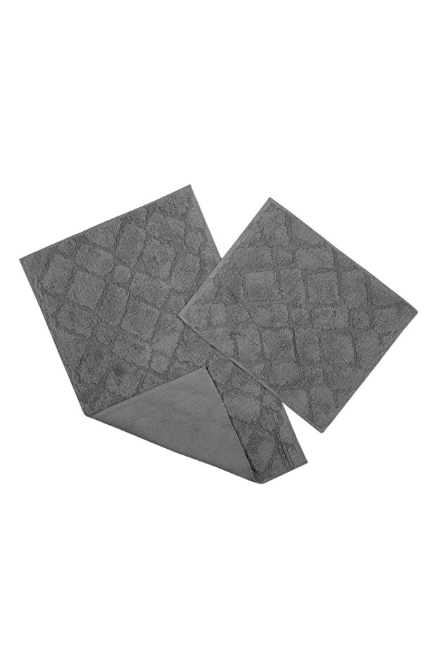 2 Pack Gray Mixed Patterned Bath Mats - 1