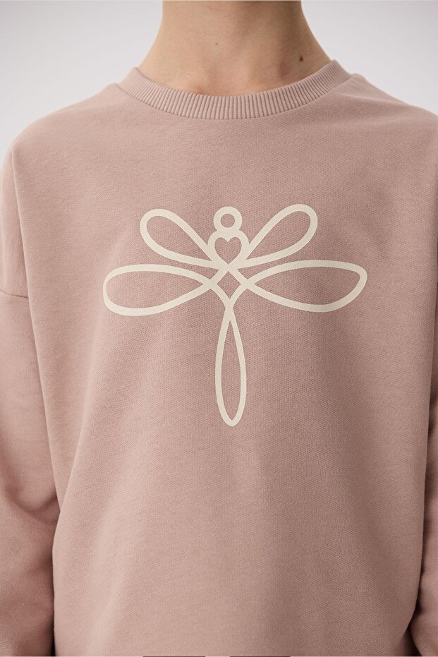 سويت شيرت بناتي باللون البني من BG Store - 3