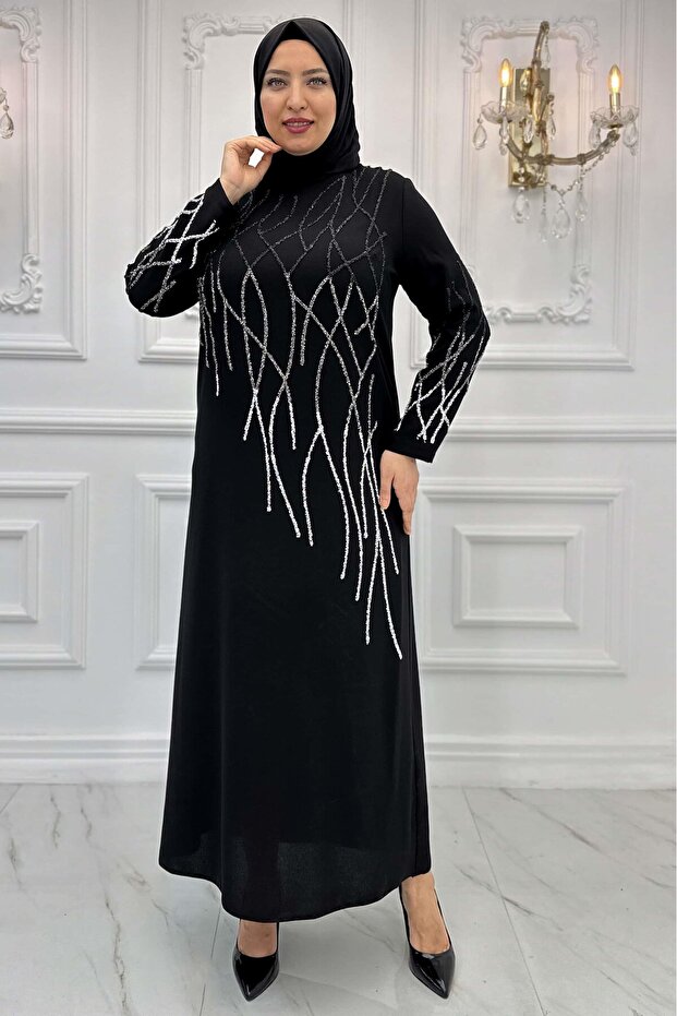 Berrin Tesettür Abiye Siyah - 5